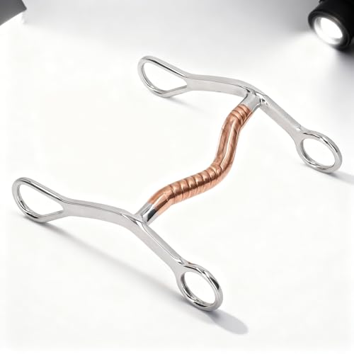 PODSJD d Trense Gebiss, Doppelt Gebrochen, Edelstahl, Länge 115 mm - Korrosionsbeständig, Komfortabel, Ideal für Hengst und Kaltblut