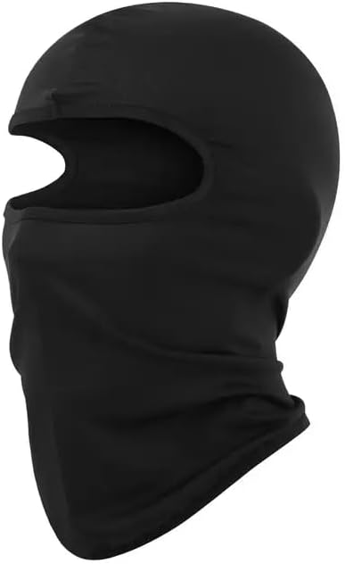 3 Hole Black Balaclava Ski Mask, Thin Full Face Mask for Men Women Motorcycle Bike Hunting Cycling Cap Ski