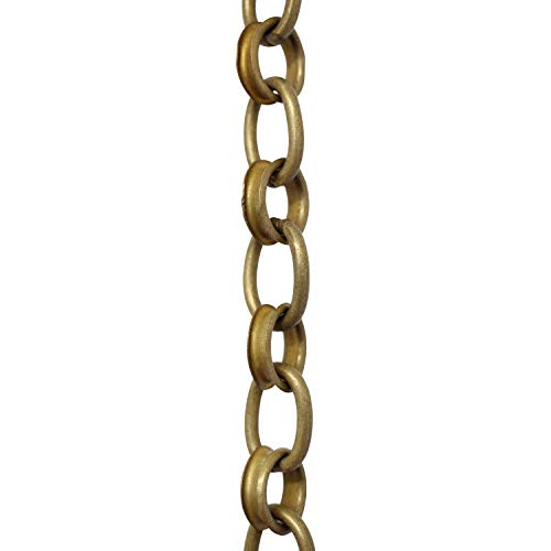 Image of RCH Hardware CH-24-AB-3 Decorative Antique Brass Chain for Hanging, Lighting-Round Welded Links (3 ft /1 Yard) (Antique Brass)
