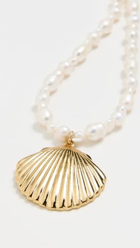 MAYAMAR Women's Shell and Pearl Necklace, Gold, One Size3