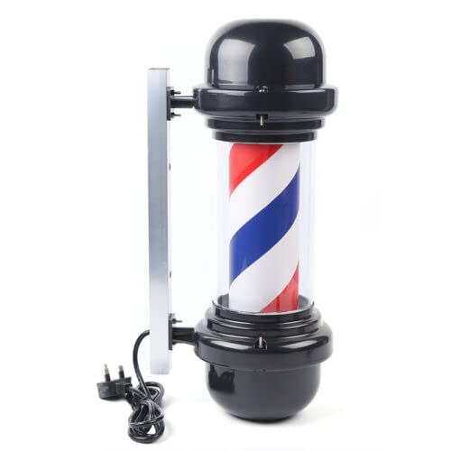 GMSLuu Barber Polo Barber lámpara cilíndrica montada en la pared brillante LED peluquería salón peluquería salón de belleza lámpara impermeable 20 pulgadas 220 V