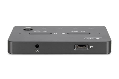 DIGITUS Station de clonage SSD Dual M.2 NVMe - USB 3.1 Gen2 Type-C - Module M.2 de Type 22110, 2280, 2260, 2242 - Clé M/B+M - Fonction de clonage Hors Ligne - 10 Gbit/s - Noir