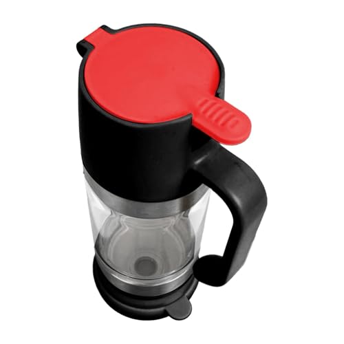 Jlobnyiun Tarro de miel de vidrio, contenedor de jarabe de miel, dispensador de miel sin goteo, dispensador de jarabe de arce con asa, contenedor de miel transparente tipo empuje de 9 onzas, tarro de