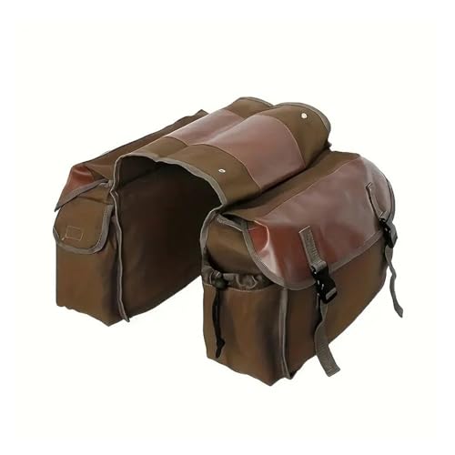 Punxdda Motorrad-Satteltaschen Tragbare Motorrad Satteltasche Gepäcktaschen wasserdichte Canvas Stroage Bag(Khaki)