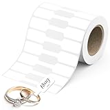 Bostlabel Jewelry Price Tags Stickers - 500 Pcs Bright White Self-Adhesive Roll Labels for Rings, Necklaces, Bracelets, Earrings, Brooches, and Small Accessories