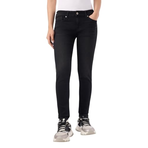 Women Black Mid Rise Skinny Fit Powerflex Jeans