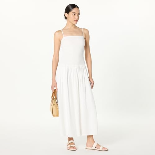 Image of The Drop Womens Florencia Smocked Bodice Linen Maxi Dress