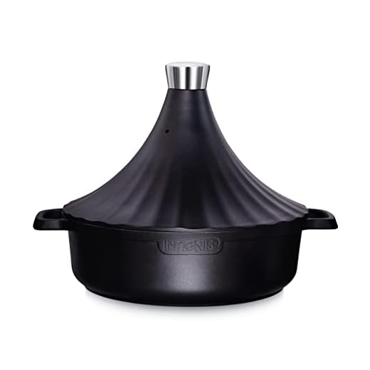 Tajine inductie Marokkaanse tajine schaal voor alle vuren - Ovenbestendig - Anti roest - 28cm / 4.8 kwarts (zwart)