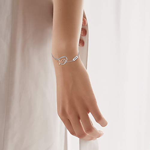 PEIMKO Hope Breast Cancer Survivor Gifts for Women, Breast Cancer Awareness Pink Ribbon Heart Anchor Bracelet for Women Survivor Post Surgery Chemo Sterling Silver2