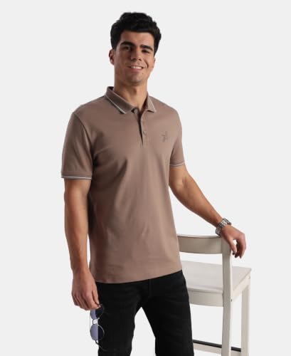 Image of Jockey 3911 Men Super Combed Cotton Rich Solid Half Sleeve Polo T-Shirt (Prints May Vary)