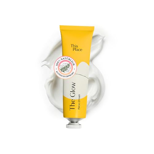 This Place The Glow Creme Feuchtigkeitsspendende & Entzündungshemmende Gesichtscreme mit Zimtrinde und Hyaluronsäure Für Alle Hauttypen (20 ml)