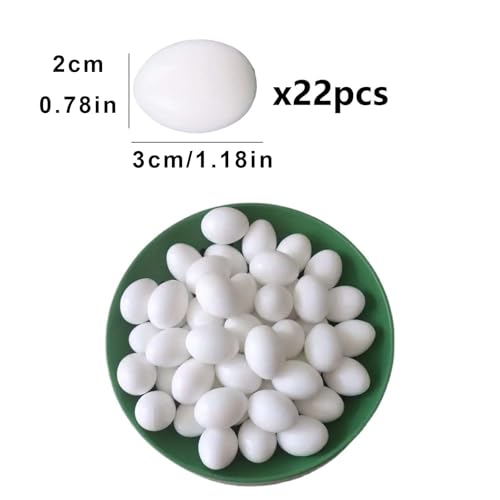 22 Stk Taubeneier,Gefälschte Eier für Vögel,Tauben falsche Eier,Simulierte Taubeneier Kunststoff,Eier für Taubenvögel,weiße gefälschte Eier,Künstliche Eier mit Taube,Gefälschte Vogeleier,weiß Bruteier
