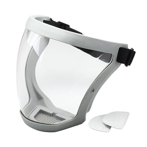 Derwrtup Protector facial completo | Resistente al polvo, antivaho, reutilizable, protección facial completa para adultos, para hombres y mujeres, exterior, interior, construcción, casa, taller