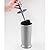 mDesign Toilet Bowl Brush and Holder - Covered Bathroom Toilet Brush - Standing Toilet Bowl Scrubber in Modern Holder - Compact, Space Saving, Deep Cleaning Brush for Toilet - Hyde Collection - Gray