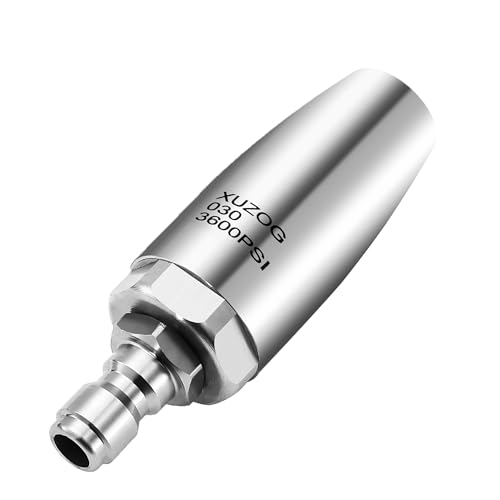 XUZOG Turbo Nozzle Pressure Washer 3600 PSI Stainless Steel Power Washer Nozzle Tip Compatible with 1/4 Quick Connect for Cleaning Concrete Driveway Siding Rust & Paint Removal 3.0 Orifice