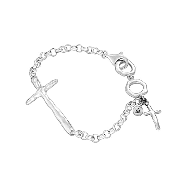 Silpada Cross Chain Bracelet for Women & Men, High Polished-Finish .925 Sterling Silver, Jewelry Gift Idea, In Good Faith', 7.5"