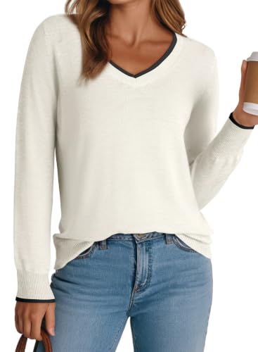 Image of Dokotoo Women's Wool Blend Crew Neck Casual Fall Sweaters Knit Tops | Lightweight,Long Sleeve,Fall Outftis,Dressy,Ribbed Hem,Business Casual Tops,Comfy Knit,Pullover,Basic Classic,Layer Clothes