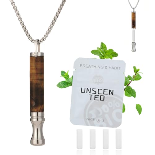 Breathing Necklace to Quit Smoking and Vaping Anxiety Relief Items Natural Calm Smokeless Inhaler Stop Smoking Aids Vaporless Inhaler Quit Smoking Fum Vaporless Inhaler for Natural Calm Stress Relief