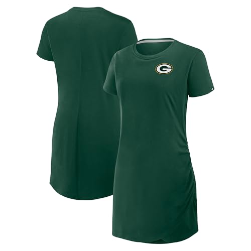 Fanatics Women's Green Green Bay Packers Ruched Drape T-Shirt Dress