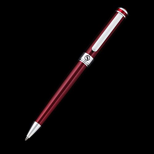 Scriveiner Deep Crimson Ballpoint Pen - Stunning Red Lacquer Luxury Pen, Chrome Finish, Schmidt Black Refill, Best Ball Pen Gift Set For Men & Women, Professional Executive Office, Nice Designer Pen #TOP4