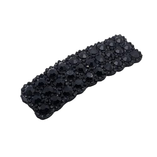 2 Pinzas para Cabello Rectangulares Negras con Piedras de Strass para Mujeres y Niñas, Clips y Broches de Peinado Coreanos miniatura 4