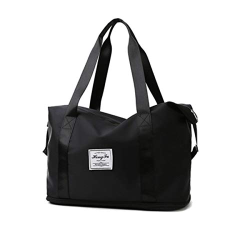 Travel Duffel Bags for Women,Weekender Carry On Bag,Sports Tote Gym Bag,Overnight Shoulder Bag(Weekender Bag for Black)