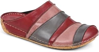 Pavers Leather Clogs - Burgundy Multi Size 8