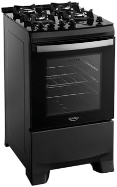 Fogão 4 bocas Dako Supreme Glass Preto Mesa de Vidro