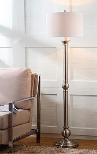 SAFAVIEH Lighting Collection Theo Modern Farmhouse Nickel 60-inch Living Room Bedroom Home Office Standing Floor Lamp (LED Bulb Included) SAFAVIEH Lighting Collection Theo Modern Farmhouse Nickel 60-inch Living Room Bedroom Home Office Standing Floor Lamp (LED Bulb Included)