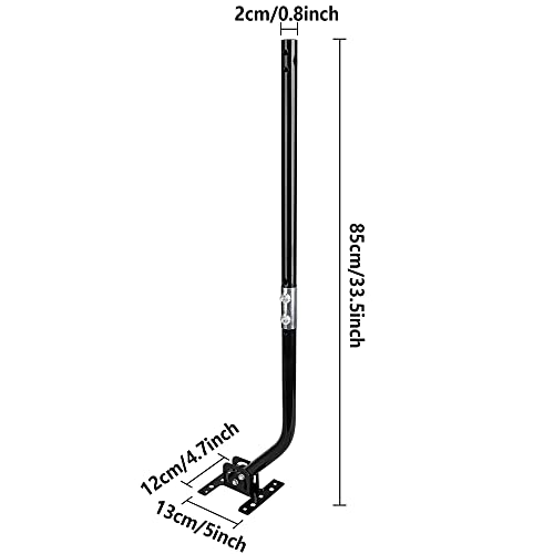 32.8" Universal Tv Antenna Mount，Adjustable Antenna Mounting Pole，Weatherproof Mast Pole，Steel J-Mount For Outdoor/Attic Roof Wall Installation (Black) #TOP1