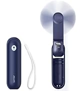 JISULIFE Portable Handheld Fan, Mini 3 In 1 with Rechargeable Battery, Personal Foldable Pocket f...