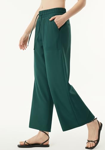 AFITNE Women Linen Palazzo Pants Summer Boho Wide Leg High Waist Casual Lounge Pants with Pockets2