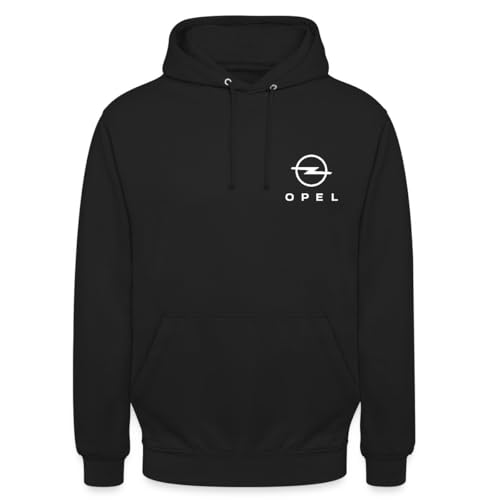 Spreadshirt Opel Logo Weißer Schriftzug Unisex Hoodie, XL, Schwarz