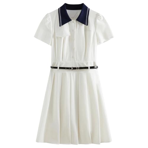 Women's Dresses Preppy Bow Gown with Youthful Waist-Defining Shift and