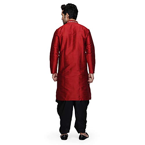 Kurta Salwar conjunto cómodo de seda para eventos de etiqueta granate talla 38 4
