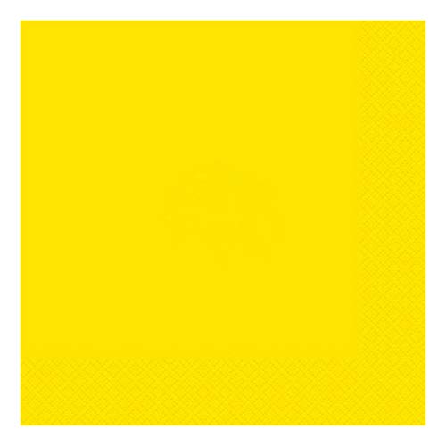 Unique Party 99202 - Serviettes en Papier - 16,5 cm - Couleur Jaune Néon - Paquet de 20