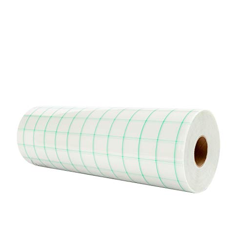 Transfer Tape for Vinyl - 12 x 65 FT w Green Alignment Grid for Adhesive Vinyl - Medium Tack Vinyl Transfer Tape for for Decals Signs Windows Stickers