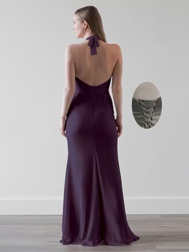 Lindo Novia Satin Bridesmaid Dresses for Wedding Halter Mermaid Formal Wedding Guest Dress Long for Women 20252