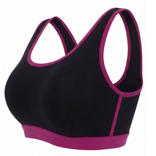 Image of DChica Essentials Sports Bra for Girls, Cotton Non-Padded Full Coverage Beginners Non-Wired T-Shirt Gym Workout Bra with Regular Broad Strap (Pack of 1) Activewear Printed Training Bra for Teenagers