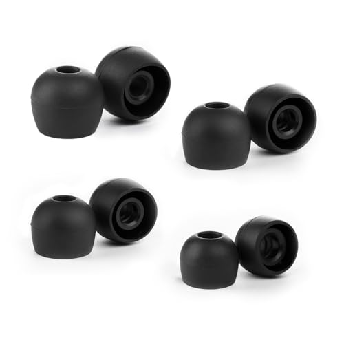 ラディウス radius HP-DME ディープマウントイヤーピース : 高いフィット感 重低音の迫力増強 高遮音性 イヤーピース イヤーチップ (ブラック/全サイズ入り・各1セット) HP-DME00K