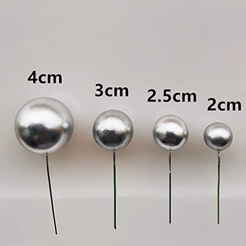 Mini Balloon Cake Toppers Round Silver Ball Cupcake Toppers Cake Decorations For Birthday Wedding Anniversary Valentines Party Cake Decoration Supplies 25 Pcs (Silver) #TOP1