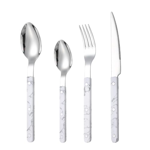 Cubertería francesa de acero inoxidable, plata de mesa, 4 cucharaditas de cuchillo francés, cubiertos de acero inoxidable, vajilla de cocina occidental para bodas, banquetes