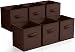 Sorbus Foldable Storage Cube Basket Bin (6 Pack, Chocolate)