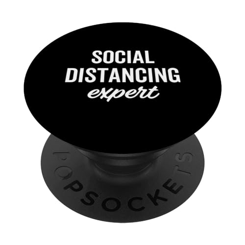 Experto en distanciamiento social Introvertido Anti Cuarentena social PopSockets PopGrip Intercambiable