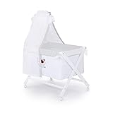 Minicuna Plegable de Madera con Dosel y Textil 100% algodón