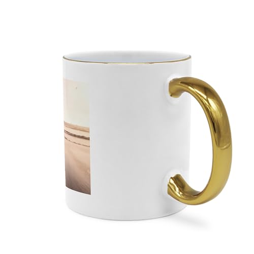 PhotoFancy® - Tasse mit Foto bedrucken lassen - Fototasse personalisieren – Kaffeebecher zum selbst gestalten (Gold)