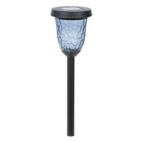 Solar Powered Led Black Path Light With Smoked Hammered Lens (2-Pack) #TOP9