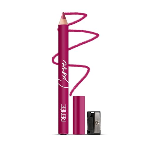RENEE Curve Lip Liner With Sharpener- Berry Crush | Creamy Texture With Matte Finish | Hydrating, Long-Lasting, Richly Pigmented Formula | Shea Butter, Jojoba Oil & Rose Oil | 2.5 g