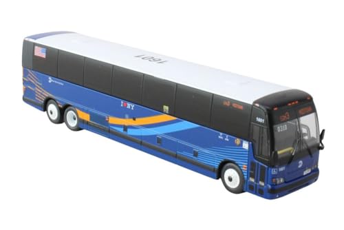 Autobús Prevost X345 a escala 1/87 azul y dorado miniatura 2