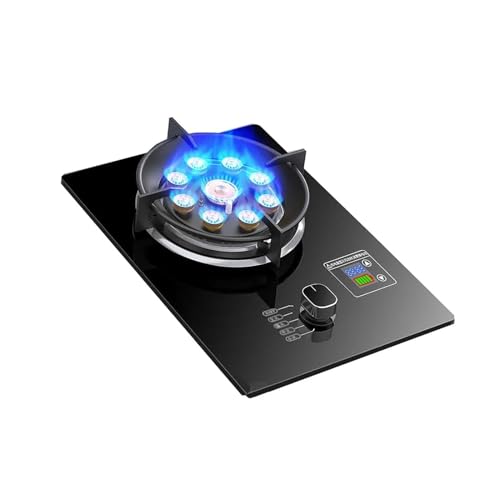 THEGA Cocina De Gas De 1 Quemador, 5,2 KW, De Vidrio Templado, con Temporizador De Fuego Alto De Nueve Cavidades Y Encendido Automático, Ideal para Cocina, Camping, Jardín(LPG)